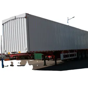 Used Semi Trailer Cargo Transport Dry Van Type Box 60 Tons 40ft Opan Wing Van Box Semi Trailer Curtain High Quality For Sale