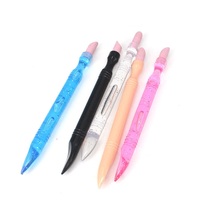 Outil indispensable pour salon de beauté en acier inoxydable à double embout pour le soin des ongles, coupe-cuticules et nettoyeur de poussière