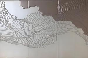 Panneau mural en cuir d'art sculpté en 3D personnalisable, design moderne de haute qualité pour la <span class=keywords><strong>maison</strong></span> ou l'hôtel, imperméable et ignifuge - Product Image 3