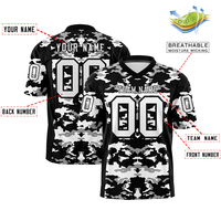 Maillot de football américain rétro Pro personnalisé nouveau style de survêtement design camouflage respirant grande taille manches courtes techniques imprimées