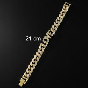 Hot Selling Cool Popular Simple Design Alloy Letter Chain <b>Bracelet</b> Hiphop Style Unisex <b>Bracelet</b> Trendy Jewelry Wholesale - Product Image 5