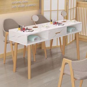 High Quality Light Luxury Modern Beauty Professional Equipment Salon Furniture <b>Nail</b> Manicure <b>Table</b> With Chairs - Product Image 6