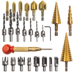 Ensemble de 26 outils de chanfreinage, perceuse à bois, perceuse à bois à pas, perceuse à bois dorée, perceuse à pagode, perceuse à clé en L, ensemble de forets - Product Image 4