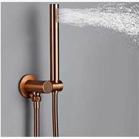 Ensemble de douche professionnel de luxe en or rose brossé pour salle de bain, avec robinet de douche