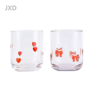 JUXINDAハート型の弓プリントワイングラスは再利用可能なBPAフリーの粉砕防止で、パーティー、結婚式に適しています - Product Image 3