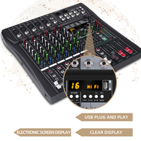 Contrôleur DJ professionnel RF60, table de mixage audio 7 canaux, +48V Phantom, égaliseur graphique, USB pour performances live et enregistrement