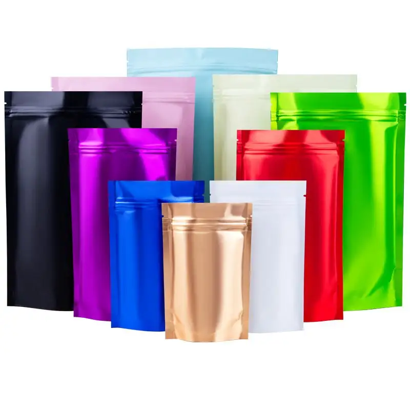 Bolsas Ziplock laminadas personalizadas para embalaje de comestibles Impresión de huecograbado Bolsas Mylar de pie a prueba de olores en forma de gomitas para harina