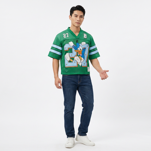 Maillot de football américain vintage surdimensionné personnalisé, respirant, en mesh, col en V, uniforme d'équipe OEM - Product Image 2