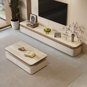 Ensemble table basse et <span class=keywords><strong>meuble</strong></span> <span class=keywords><strong>TV</strong></span> en bois massif Dongshi pour petits salons, mobilier domestique à usage quotidien - Product Image 2