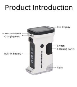 800X ポータブルミニ生物デジタル顕微鏡、2.4インチカラーLEDスクリーン、IP68防水、子供向け - Product Image 6