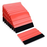 Raclette à vinyle rose en plastique avec feutre, outil de décapage pour artisanat, covering automobile, décalcomanies, vitres et films teintés de cuisine