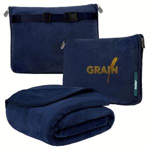 Manta de Viaje Plegable y Portátil para Avión, Suave y Cálida, con Logotipo Personalizado, Regalo para Viajeros - Product Image 1