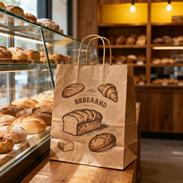 Hot Sale Custom Logo Biodegradable Luxury Eco-Friendly Thick Durable Kraft Paper Bags for Bakery Premium Fashion Gift Custom