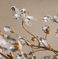 Lustre linéaire de luxe en cristal, suspension artisanale en forme de branche, lampe suspendue en acier, style américain, pour hôtel, maison, villa, hall, personnalisable