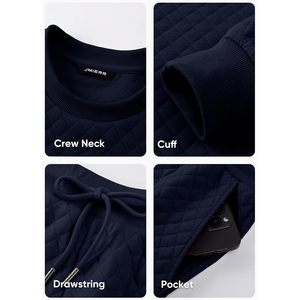 Ensemble de survêtement matelassé pour homme FOXA, sweat-shirt à col rond, pantalon de jogging, tenue décontractée, manches longues, respirant - Product Image 5