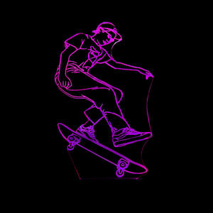 טינול סקייטבורד ילד 3d לילה אור הוביל מגע ספורט שולחן מנורת 3d 7 צבע שינוי usb מקורה התינוק - Product Image 2