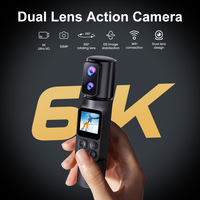 Caméra d'action portable 6K avec stabilisation EIS, double objectif, écran IPS HD de 2,0 pouces, Wi-Fi pour la prise de vue en extérieur, le cyclisme, le ski