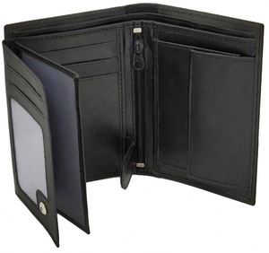 BSCI factory High Quality Mens RFID Blocking Soft Leather <b>Wallet</b>, ID Window, <b>Zip</b> And Coin <b>wallet</b> - Product Image 1