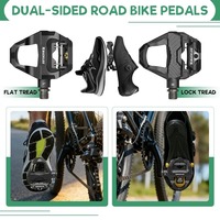 Pédales de vélo de route BUCKLOS PD-R685 en fibre de carbone, double fixation, plates et clipsables, roulements étanches, pédales 9/16 pouces