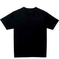 T-shirt à col en V pour homme avec logo personnalisé, manches courtes, 190 grammes, 100% coton, design uni, style japonais, coupe ample, OEM/ODM