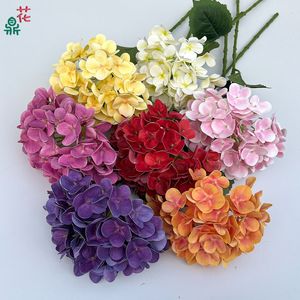 Flores de hortensia de seda, decoraciones de boda, flores artificiales hechas a mano para arreglos de pasillo de salón de bodas - Product Image 2