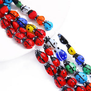 GP1026 Soplado a mano hecho a mano multicolor Lampwork Ladybug Beads Glass Ladybirds Lady Bug Beads Cute Glass Ladybug Beads - Product Image 5