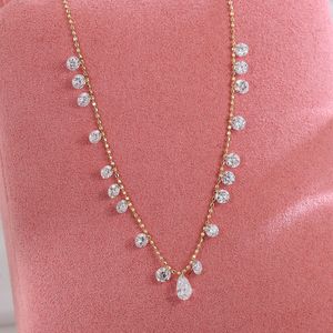 Collier en or 18 carats avec diamants naturels pour femme, bijou luxueux et élégant certifié GRC, idéal pour mariages, banquets et voyages, délicat - Product Image 2