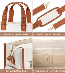 Sac fourre-tout en toile personnalisé avec 15 poches, sac à main pour ordinateur portable, grand sac bandoulière pour infirmière, enseignant, sac pour Bible - Product Image 5