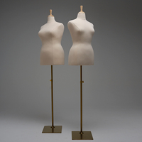 Mannequin Torse Femme Grande Taille en Flanelle Blanche pour Magasin de Vêtements, Mise en Forme du Corps, Présentoir de Vitrine pour Robe de Mariée