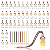 Bouteille diffuseur de parfum de voiture en verre avec couvercle en bois de luxe, 8 ml et 10 ml, vide, design suspendu, vente en gros