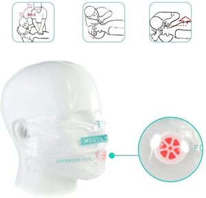 หน้ากากช่วยหายใจแบบ Ori-power สําหรับกระเป๋าหรือพวงกุญแจ, โล่ใบหน้าฉุกเฉิน <span class=keywords><strong>CPR</strong></span> พร้อมวาล์วกั้นการหายใจแบบทางเดียวสําหรับการปฐมพยาบาล - Product Image 2