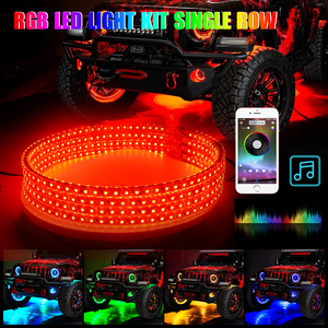 <span class=keywords><strong>Kit</strong></span> de 4 Anneaux Lumineux LED RGB pour Jantes de 14 Pouces, Effet Néon Chasing, Contrôle via Application Bluetooth pour Jeep - Product Image 4