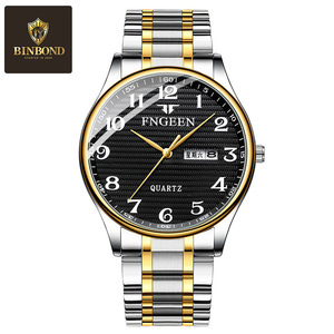 Binbond Men's And Women's Quartz Watch Stainless Steel Band Luminous Day Date Analog 31M Waterproof 12mm - Product Image 5