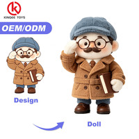 Boneka Plush Mini Karakter Anak Laki-laki Sedang Membaca, Berbahan Lembut, Berkerah Turtleneck, untuk Tema Belajar Anak, Toko, CE, OEM, ODM