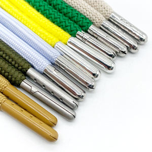 Custom Rigid Tubular Drawcord Metal Tips Braid Distressed Polyester Strings for Hoodies Beach Pants <b>Drawstring</b> Cord - Product Image 6