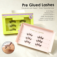 Faux cils sans colle pré-collés, demi-bandes courbées, effet naturel, résistants à l'eau, boucles personnalisées, Europe, Royaume-Uni, France, Italie, vente en gros
