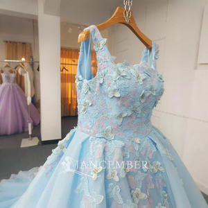 Pour Jancember ANY49 bleu ciel papillon robe de bal gonflée perlée robes de soirée décorées de cristal pour 16 filles naturel pour les fêtes - Product Image 5