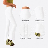 Pantalon de yoga évasé taille haute personnalisé OEM pour femme, extensible dans les quatre sens, effet push-up, contrôle du ventre, doux comme du beurre