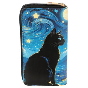 Customized PU leather long girl wallet popular kitten <b>coin</b> <b>purse</b> cartoon zipper opening and closing - Product Image 2