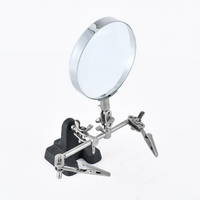 Type de service 90mm métal pince auxiliaire à trois mains atelier industriel bureau 5x loupe avec pince