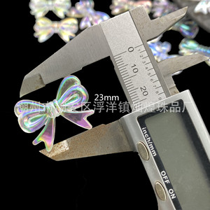Iridescent Acrylic Bowknot <b>Beads</b> 23x30mm For Hair Clips DIY Accessories Scattered <b>Beads</b> <b>Plastic</b> Resin Craft Jewelry Making - Product Image 4