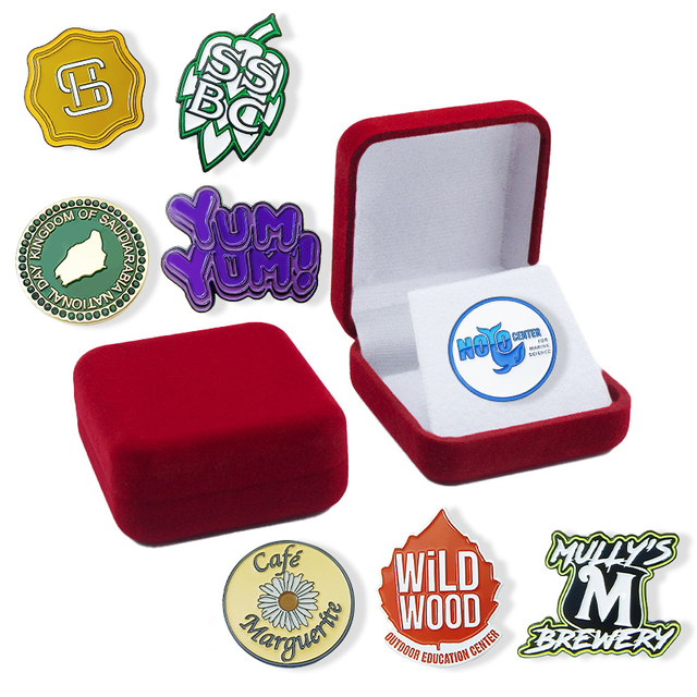 Wholesale Packaging Gift Velvet Gold Silver Commemorative Coin Display Box Velvet Boxes for Medals Pins