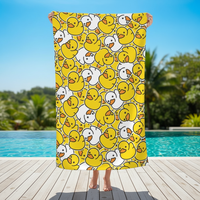 Serviette de plage YABEE personnalisée avec imprimé canard jaune en caoutchouc, séchage rapide, légère, anti-sable, pour piscine, enfants et adultes