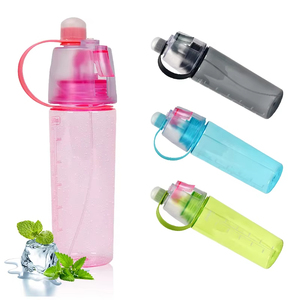 600ml Plastic Outdoor Sports <b>Water</b> <b>Bottle</b> with Direct Drinking Straw Travel Mist <b>Spray</b> - Product Image 3