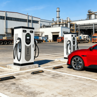Chargeur EV DC 80 kW complet avec détection de fuite pour parking de campus scolaire