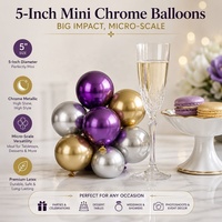 Vente flash - Ballons en latex de 5 pouces de diamètre, forme ronde, petit prix, assortiment de couleurs, ballons de fête d'anniversaire, ballons métalliques chromés
