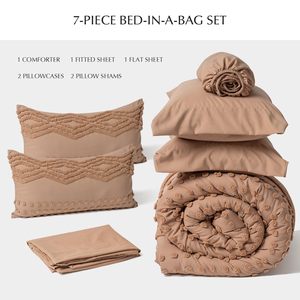 Set di biancheria da letto in stile rustico doppio bianco a tufted design boho <span class=keywords><strong>piumino</strong></span> <span class=keywords><strong>leggero</strong></span> e soffice per tutte le stagioni - Product Image 5