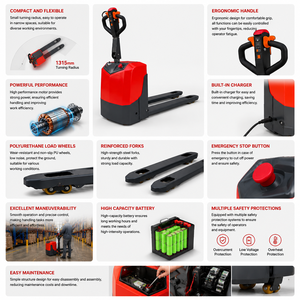 2.0 Ton Electric Walkie Pallet Truck with PU Wheels 600mm Load Center Battery Powered Pallet Jack - Product Image 4
