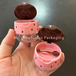 ISMAN Luxury 6g Wadah Lip Balm Pink Honey Pot Lucu Untuk Anak-Anak, Stoples Masker Bibir Dengan Kuas Sendok Plastik Grosir Label Pribadi Pro - Product Image 4