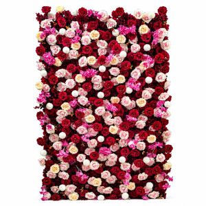 USA Lagerbestand Großhandel Burgunderrote Künstliche Blumenwand-Kulisse für Hochzeitslocations, Event-Dekorateure und Partyvermietungsunternehmen - Product Image 6